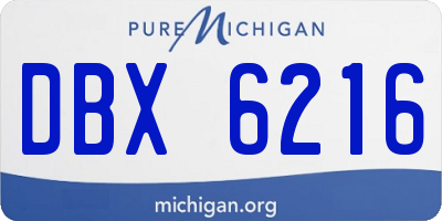 MI license plate DBX6216