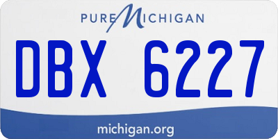 MI license plate DBX6227