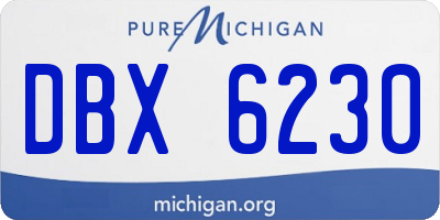 MI license plate DBX6230