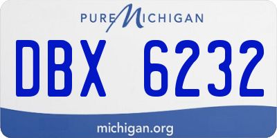 MI license plate DBX6232