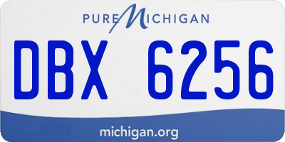MI license plate DBX6256