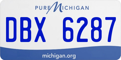 MI license plate DBX6287