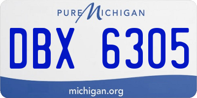 MI license plate DBX6305