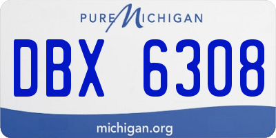 MI license plate DBX6308