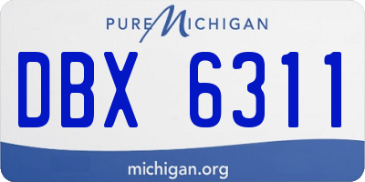 MI license plate DBX6311