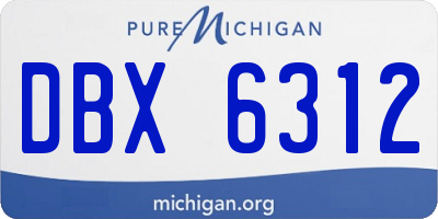 MI license plate DBX6312
