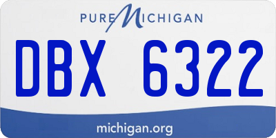 MI license plate DBX6322