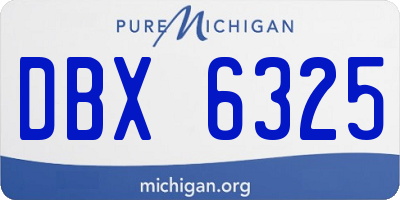 MI license plate DBX6325