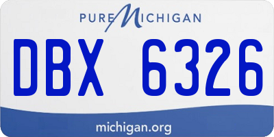 MI license plate DBX6326