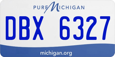 MI license plate DBX6327