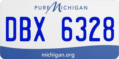MI license plate DBX6328