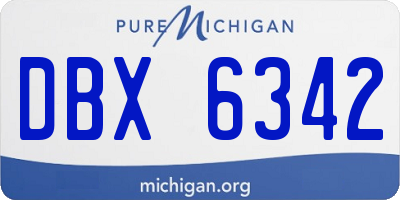 MI license plate DBX6342