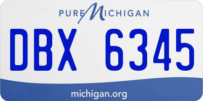 MI license plate DBX6345