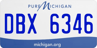 MI license plate DBX6346
