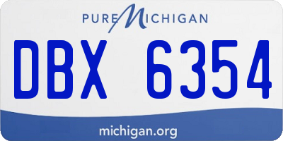 MI license plate DBX6354