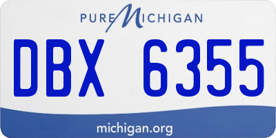 MI license plate DBX6355