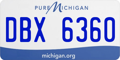 MI license plate DBX6360