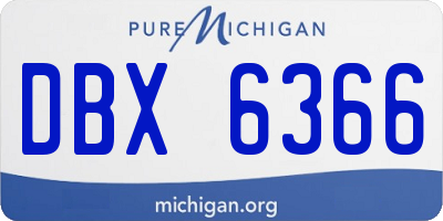 MI license plate DBX6366