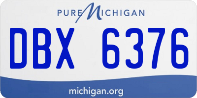 MI license plate DBX6376