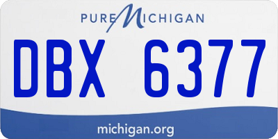 MI license plate DBX6377