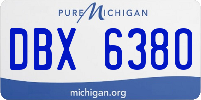 MI license plate DBX6380