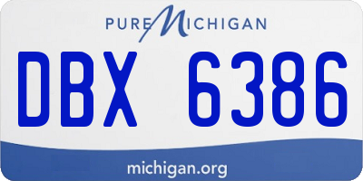 MI license plate DBX6386