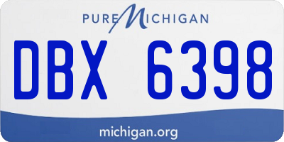 MI license plate DBX6398