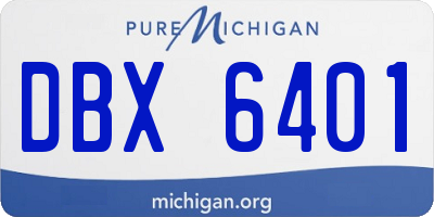 MI license plate DBX6401