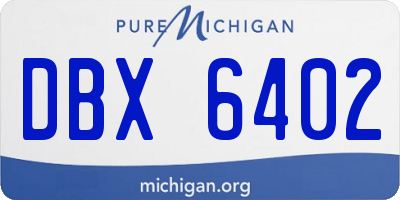 MI license plate DBX6402