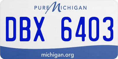 MI license plate DBX6403