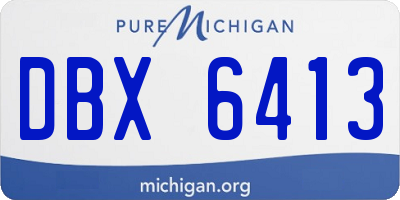 MI license plate DBX6413