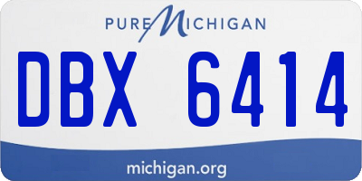 MI license plate DBX6414