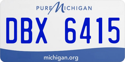 MI license plate DBX6415