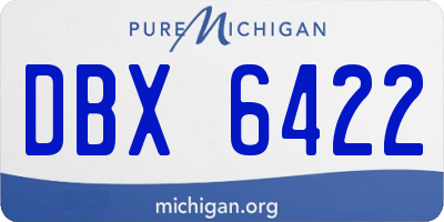 MI license plate DBX6422