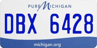 MI license plate DBX6428