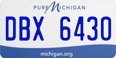 MI license plate DBX6430