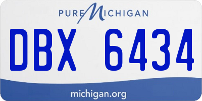 MI license plate DBX6434