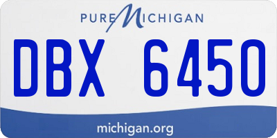 MI license plate DBX6450