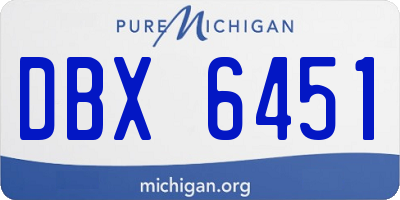 MI license plate DBX6451