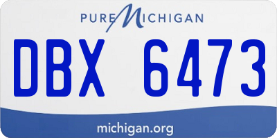 MI license plate DBX6473