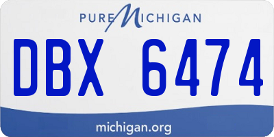MI license plate DBX6474