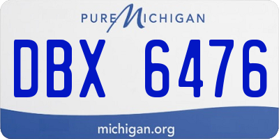 MI license plate DBX6476