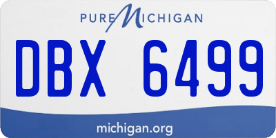 MI license plate DBX6499