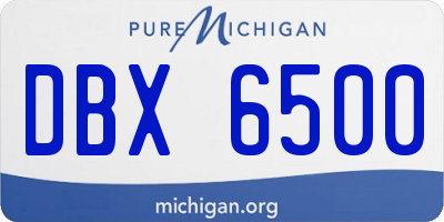 MI license plate DBX6500