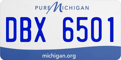 MI license plate DBX6501