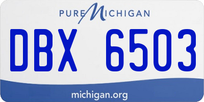 MI license plate DBX6503