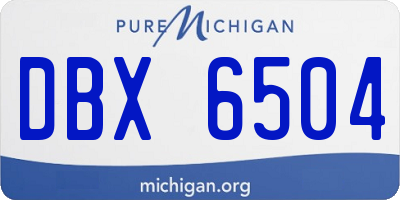 MI license plate DBX6504