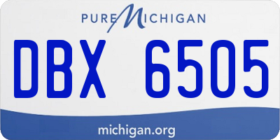 MI license plate DBX6505
