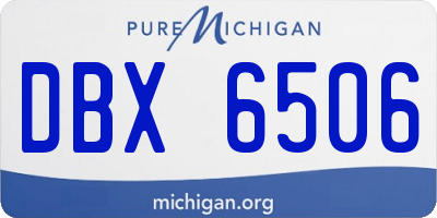 MI license plate DBX6506