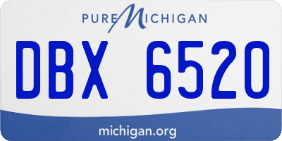 MI license plate DBX6520